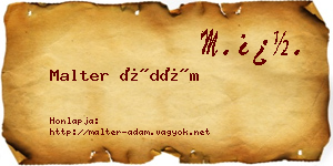 Malter Ádám névjegykártya